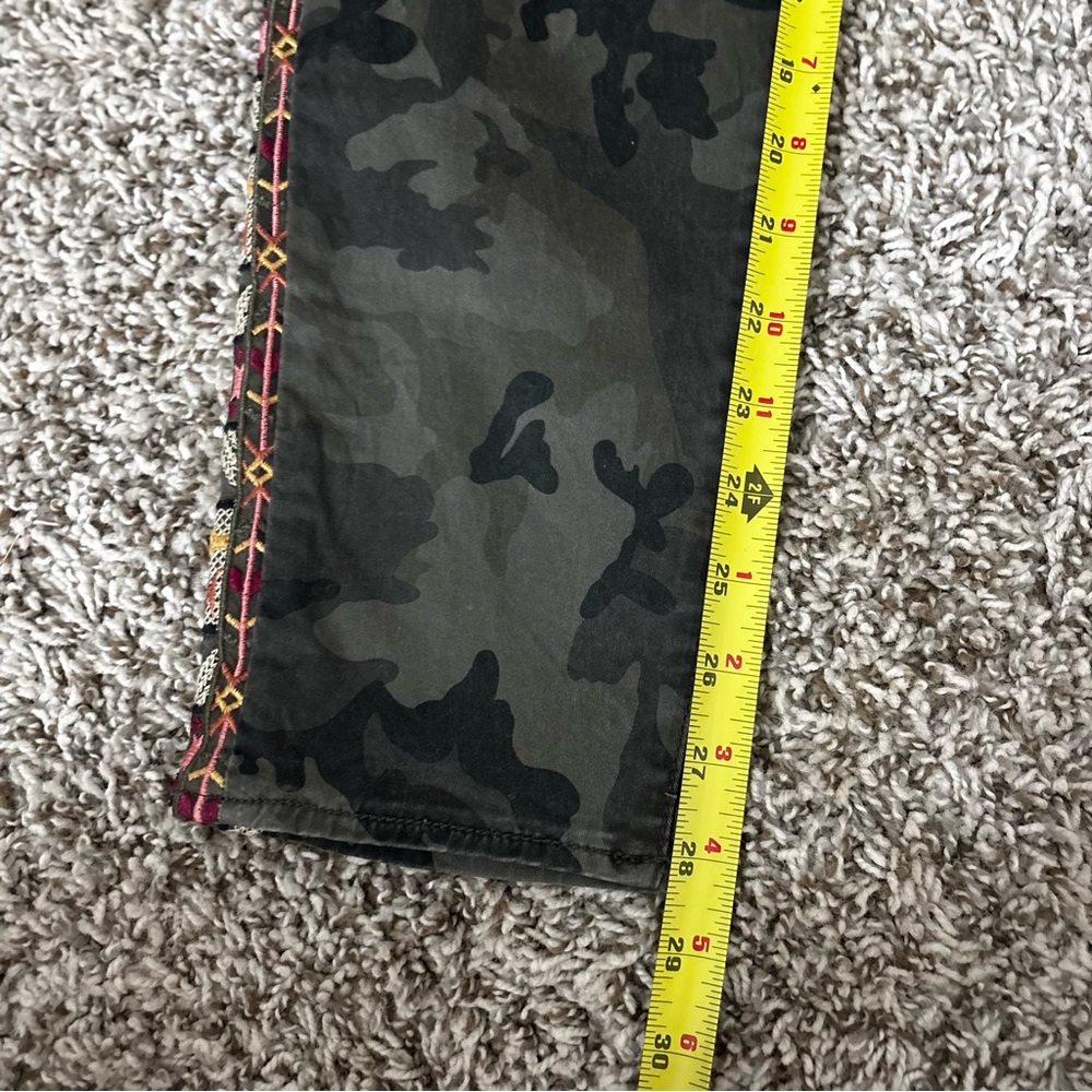 DRIFTWOOD High Rise Camouflage Jeans with Red and Orange Trim - Picture 5 of 14